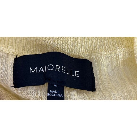 Majorelle Yellow Arbor Shortsleeved Sheer Mock Neck Top Size med - Picture 5 of 7
